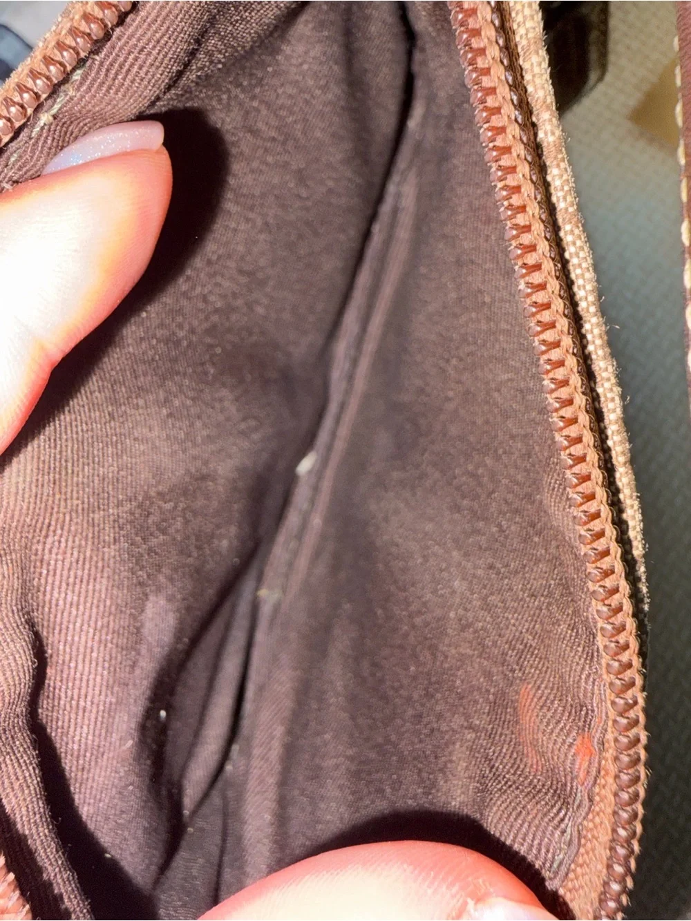 Coach Suede + Canvas Wristlet